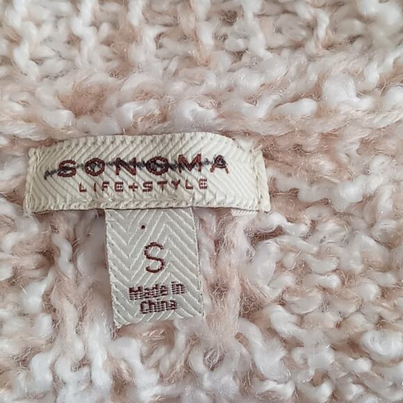 NEW SONOMA Oversize Chunky Knit Short Sleeve Sweater Size SMALL - Picture 3 of 4
